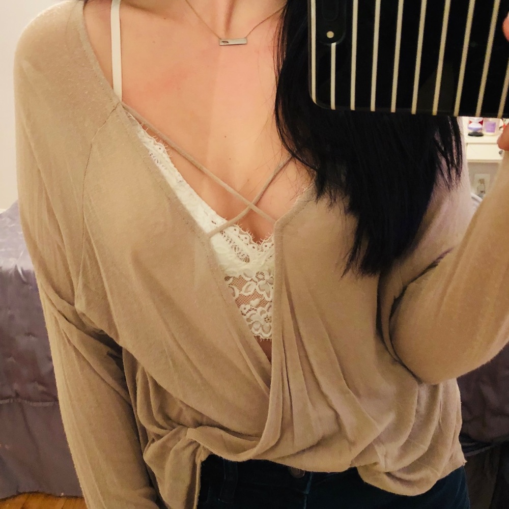 Forever 21 Open Front Tan Top - Picture 2 of 2